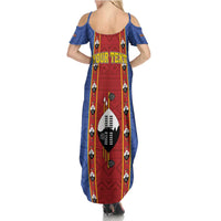Eswatini African Pattern Summer Maxi Dress Swaziland Shield Siyinqaba - Wonder Print Shop