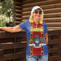 Eswatini African Pattern Women Polo Shirt Swaziland Shield Siyinqaba - Wonder Print Shop