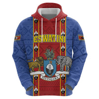 Eswatini African Pattern Zip Hoodie Swaziland Shield Siyinqaba - Wonder Print Shop