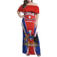 Chile Independence Day Family Matching Off Shoulder Maxi Dress and Hawaiian Shirt September 18 Por la razon o la fuerza - Wonder Print Shop
