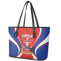 Chile Independence Day Leather Tote Bag September 18 Por la razon o la fuerza - Wonder Print Shop