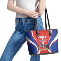 Chile Independence Day Leather Tote Bag September 18 Por la razon o la fuerza - Wonder Print Shop