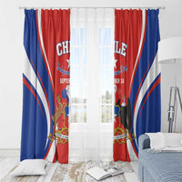 Chile Independence Day Window Curtain September 18 Por la razon o la fuerza - Wonder Print Shop