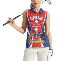 Chile Independence Day Women Sleeveless Polo Shirt September 18 Por la razon o la fuerza - Wonder Print Shop