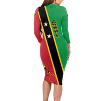 Saint Kitts and Nevis Long Sleeve Bodycon Dress Country Above Self - Wonder Print Shop