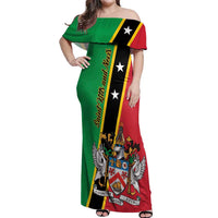 Saint Kitts and Nevis Off Shoulder Maxi Dress Country Above Self - Wonder Print Shop