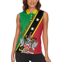 Saint Kitts and Nevis Women Sleeveless Polo Shirt Country Above Self - Wonder Print Shop
