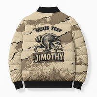 Personalized Jimothy the Raccoon Bomber Puffer Jacket Midnight Snack Patrol