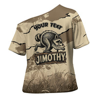 Personalized Jimothy the Raccoon Cross Shoulder Shirt Midnight Snack Patrol