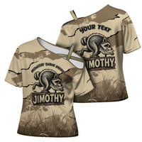 Personalized Jimothy the Raccoon Cross Shoulder Shirt Midnight Snack Patrol