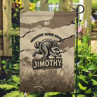 Jimothy the Raccoon Garden Flag Midnight Snack Patrol