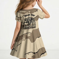 Personalized Jimothy the Raccoon Kid Short Sleeve Dress Midnight Snack Patrol