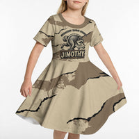 Personalized Jimothy the Raccoon Kid Short Sleeve Dress Midnight Snack Patrol