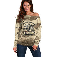 Personalized Jimothy the Raccoon Off Shoulder Sweater Midnight Snack Patrol