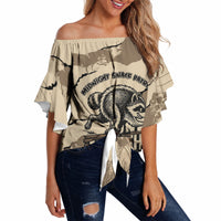 Personalized Jimothy the Raccoon Off Shoulder Wrap Waist Top Midnight Snack Patrol