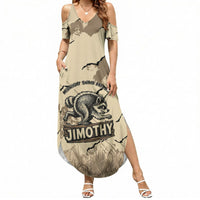 Personalized Jimothy the Raccoon Summer Maxi Dress Midnight Snack Patrol