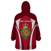 Wales Rugby Wearable Blanket Hoodie Three Feathers Dragon 2023 World Cup - Wonder Print Shop