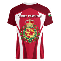 Wales Rugby Women V Neck T Shirt Three Feathers Dragon 2023 World Cup - Wonder Print Shop