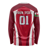 Custom Wales Rugby Long Sleeve Shirt Three Feathers Dragon 2023 World Cup LT01