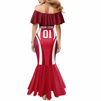 Custom Wales Rugby Mermaid Dress Three Feathers Dragon 2023 World Cup - Wonder Print Shop