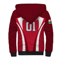 Custom Wales Rugby Sherpa Hoodie Three Feathers Dragon 2023 World Cup - Wonder Print Shop