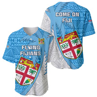 Fiji Rugby Baseball Jersey Come On Fijian Tapa Pattern - Wonder Print Shop
