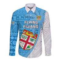 Fiji Rugby Long Sleeve Button Shirt Come On Fijian Tapa Pattern - Wonder Print Shop