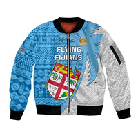 Fiji Rugby Sleeve Zip Bomber Jacket Come On Fijian Tapa Pattern - Wonder Print Shop