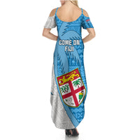 Fiji Rugby Summer Maxi Dress Come On Fijian Tapa Pattern - Wonder Print Shop