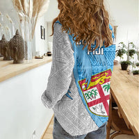 Fiji Rugby Women Casual Shirt Come On Fijian Tapa Pattern - Wonder Print Shop