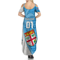 Custom Fiji Rugby Summer Maxi Dress Come On Fijian Tapa Pattern - Wonder Print Shop