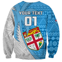 Custom Fiji Rugby Sweatshirt Come On Fijian Tapa Pattern - Wonder Print Shop