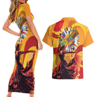Hispanic Heritage Month Couples Matching Short Sleeve Bodycon Dress and Hawaiian Shirt Espana Flamenco - Wonder Print Shop