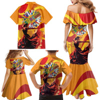 Hispanic Heritage Month Family Matching Mermaid Dress and Hawaiian Shirt Espana Flamenco - Wonder Print Shop