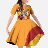 Hispanic Heritage Month Family Matching Off The Shoulder Long Sleeve Dress and Hawaiian Shirt Espana Flamenco - Wonder Print Shop