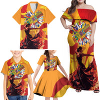 Hispanic Heritage Month Family Matching Off Shoulder Maxi Dress and Hawaiian Shirt Espana Flamenco - Wonder Print Shop