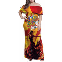 Hispanic Heritage Month Family Matching Off Shoulder Maxi Dress and Hawaiian Shirt Espana Flamenco - Wonder Print Shop