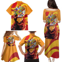 Hispanic Heritage Month Family Matching Puletasi and Hawaiian Shirt Espana Flamenco - Wonder Print Shop