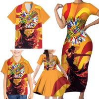 Hispanic Heritage Month Family Matching Short Sleeve Bodycon Dress and Hawaiian Shirt Espana Flamenco - Wonder Print Shop