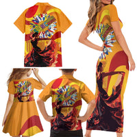 Hispanic Heritage Month Family Matching Short Sleeve Bodycon Dress and Hawaiian Shirt Espana Flamenco - Wonder Print Shop