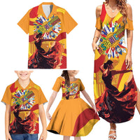 Hispanic Heritage Month Family Matching Summer Maxi Dress and Hawaiian Shirt Espana Flamenco - Wonder Print Shop
