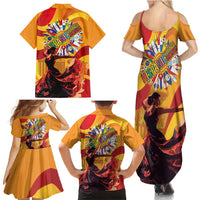 Hispanic Heritage Month Family Matching Summer Maxi Dress and Hawaiian Shirt Espana Flamenco - Wonder Print Shop