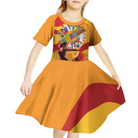 Hispanic Heritage Month Kid Short Sleeve Dress Espana Flamenco - Wonder Print Shop