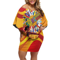 Hispanic Heritage Month Off Shoulder Short Dress Espana Flamenco - Wonder Print Shop