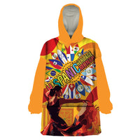 Hispanic Heritage Month Wearable Blanket Hoodie Espana Flamenco - Wonder Print Shop