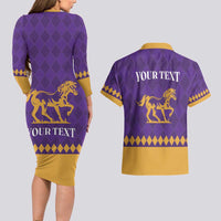 Personalized Breeders Horse Racing 2025 Couples Matching Long Sleeve Bodycon Dress and Hawaiian Shirt Del Mar Awaits - Wonder Print Shop