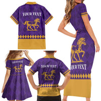 Personalized Breeders Horse Racing 2025 Family Matching Short Sleeve Bodycon Dress and Hawaiian Shirt Del Mar Awaits - Wonder Print Shop