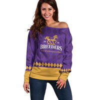 Personalized Breeders Horse Racing 2025 Off Shoulder Sweater Del Mar Awaits - Wonder Print Shop