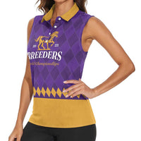 Personalized Breeders Horse Racing 2025 Women Sleeveless Polo Shirt Del Mar Awaits - Wonder Print Shop