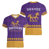 Personalized Breeders Horse Racing 2025 Women V-Neck T-Shirt Del Mar Awaits - Wonder Print Shop